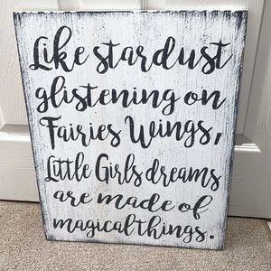 🧚 Girls Rustic Wooden Sign / Room Decoration New with tag